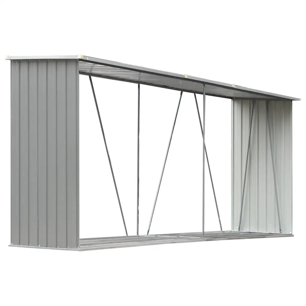 Capannone da Giardino-Casetta da Giardino in Acciaio Zincato 330x84x152cm Grigio