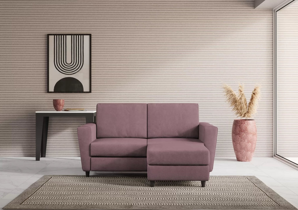 Divano yasel 2 posti medio  (due sedute da 70cm) + pouf misure esterne l.172 p.145 | prugna - Mobili 2G