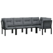 Set di mobili da giardino mobili da esterno set da 5 pezzi resina intrecciata nera e grigia 02_0016615