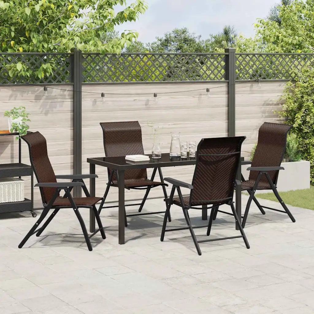 Set da Pranzo per Giardino 5 pcs Marrone 3379263