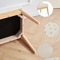 Cassapanca Pouf Ottomana Beige Ingresso Panca Imbottitura Alta Densità 108x41cm