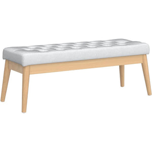 Cassapanca Pouf Ottomana Grigio Ingresso Panca Imbottitura Alta Densità 108x41cm