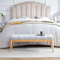 Cassapanca Pouf Ottomana Grigio Ingresso Panca Imbottitura Alta Densità 108x41cm