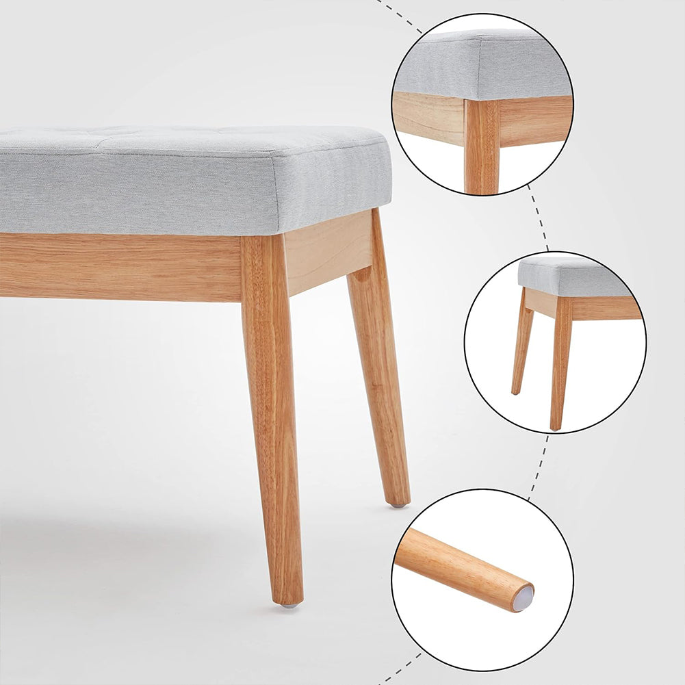 Cassapanca Pouf Ottomana Grigio Ingresso Panca Imbottitura Alta Densità 108x41cm