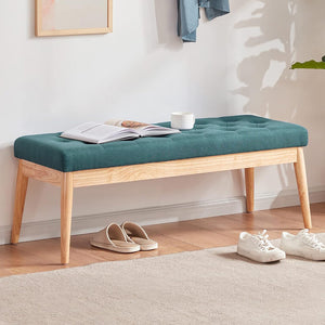 Cassapanca Pouf Ottomana Verde Ingresso Panca Imbottitura Alta Densità 108x41cm