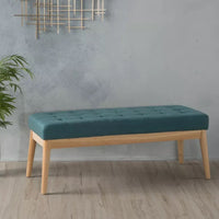 Cassapanca Pouf Ottomana Verde Ingresso Panca Imbottitura Alta Densità 108x41cm