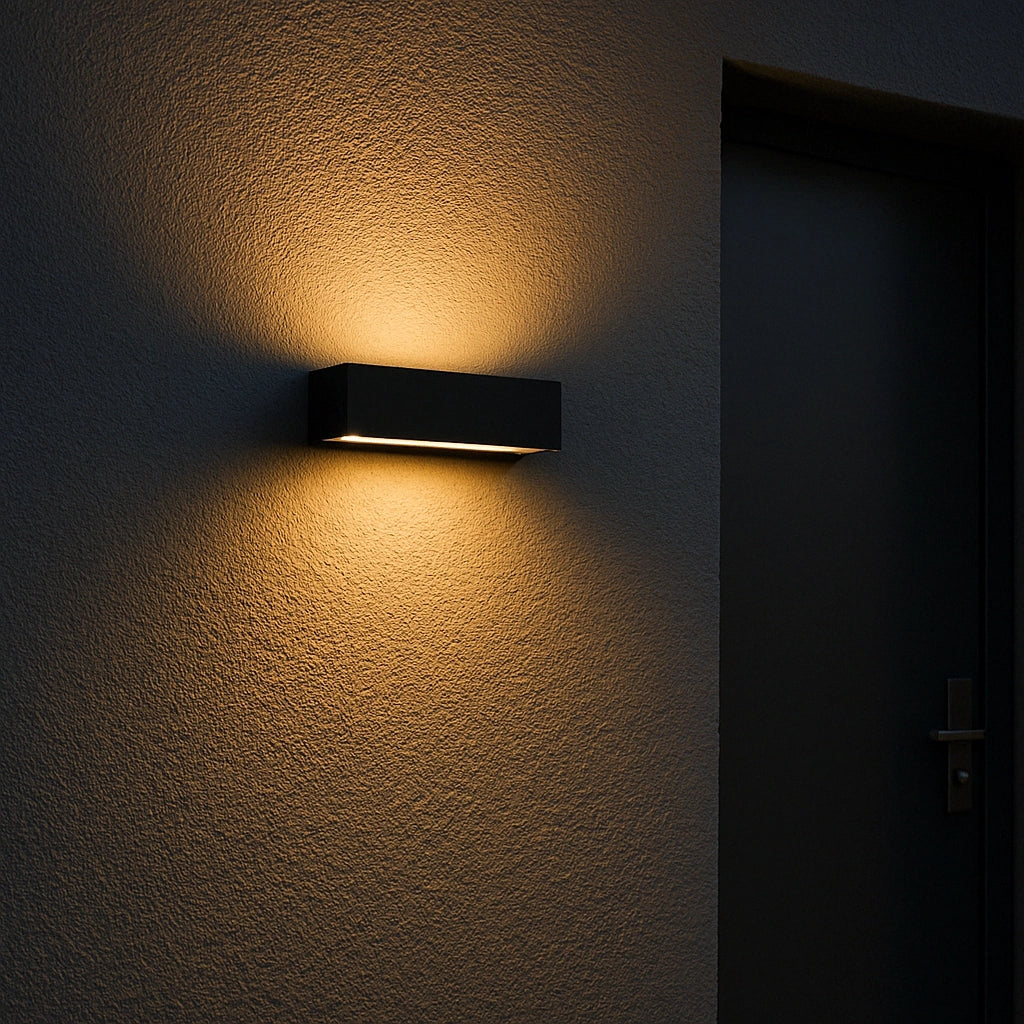 Applique grigio antracite a LED da Esterno IP65 Biemissione 14W con Selettore Colore, 1100 Lumen, Luce Calda Naturale Fredda, Alluminio, per Facciata