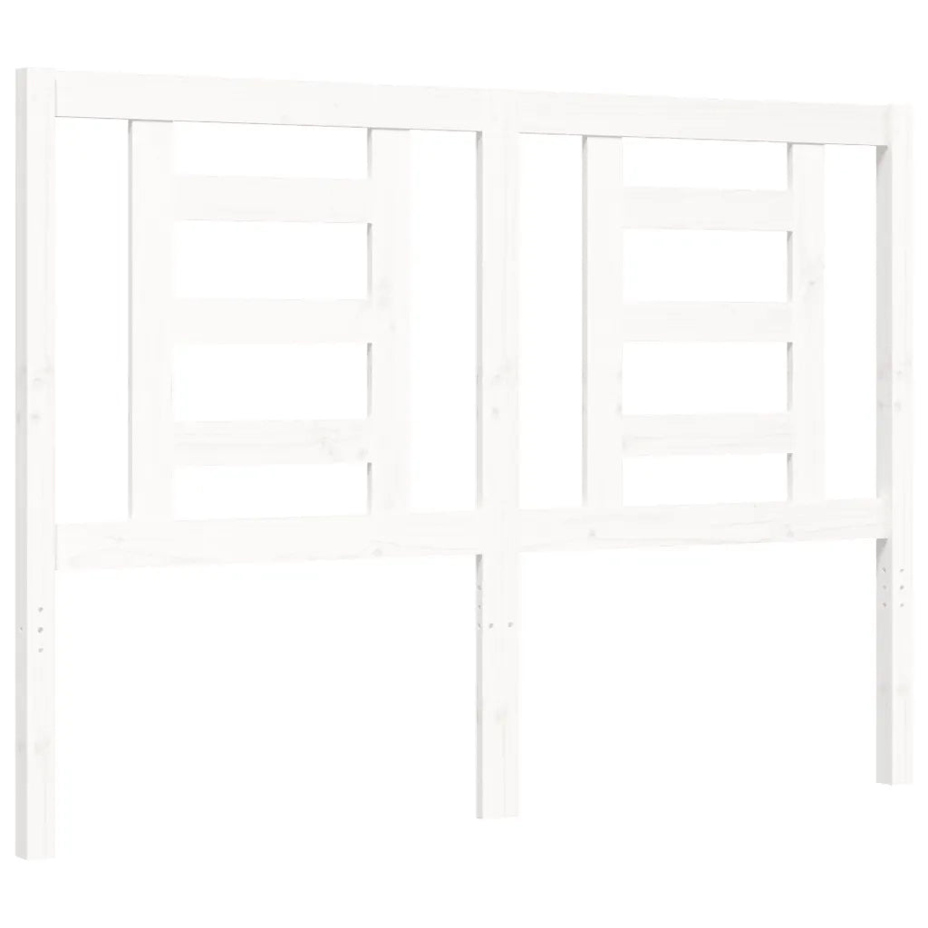 Giroletto con Testiera-Struttura Letto con testiera Bianco Small Double Legno Massello 279689