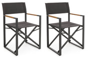 Set 2 Sedie Pieghevoli da Regista 51x54x86 cm in Alluminio Lagun Antracite