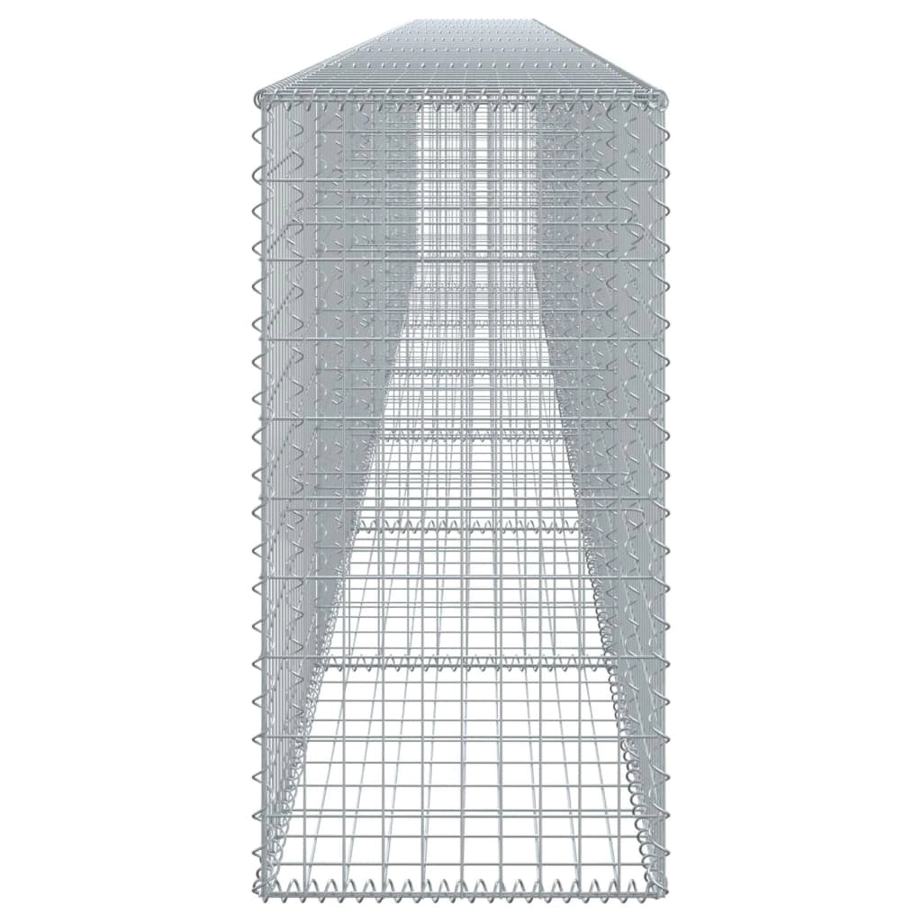 Gabbione recinto a gabbia muro di contenimento con coperchio 700 x 50 x 100 cm ferro zincato argento 02_0040193