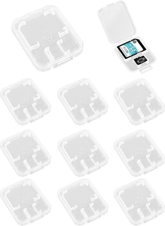 Pouch per schede di memoria SD e TF in plastica resistente all'acqua, con 10 unità
