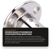 Base di supporto rotonda per barca - montaggio del rail di poppa in acciaio inossidabile 316 - hardware marittimo - adatto per tubo da 25 mm - eccellente lavorazione artigianale - uso multifunzionale - sostegno della barca