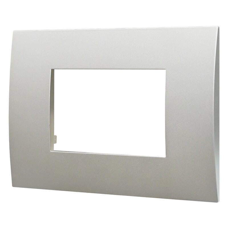 Placca Plastica Serie Venus 3P Colore Silver Compatibile Con Vimar Arke