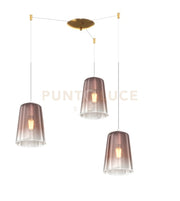 SOSPENSIONE OTTONE SAT. SPOSTABILE 3 LUCI RAME 1164OS-S3 S-RA