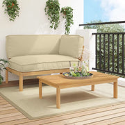 Set di divani con cuscino 2 pcs Beige Legno di Acacia Massello 3418189