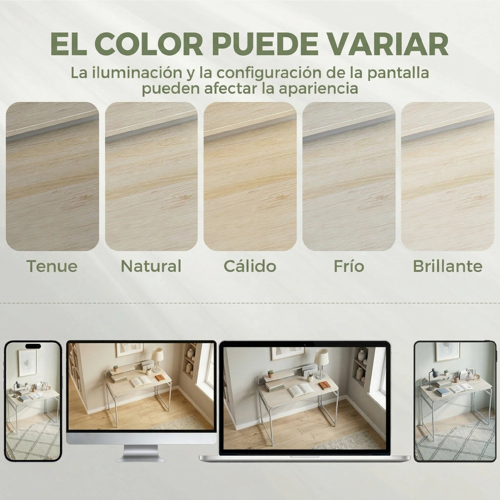 Scrivania con scaffale in legno e metallo ¨C Xylo ¨C rovere 98x48x88 cm