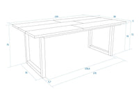 Tavolo da pranzo, 10 posti, 194x90x75cm, Robusto e stabile, struttura e gambe solide, Nero RF1099