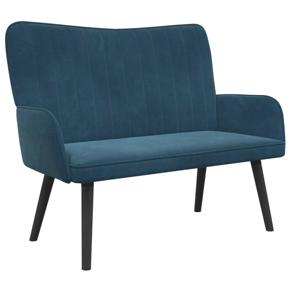 Sofa a Due Posti Blu 115 x 61 x 87 cm Velluto 42028958