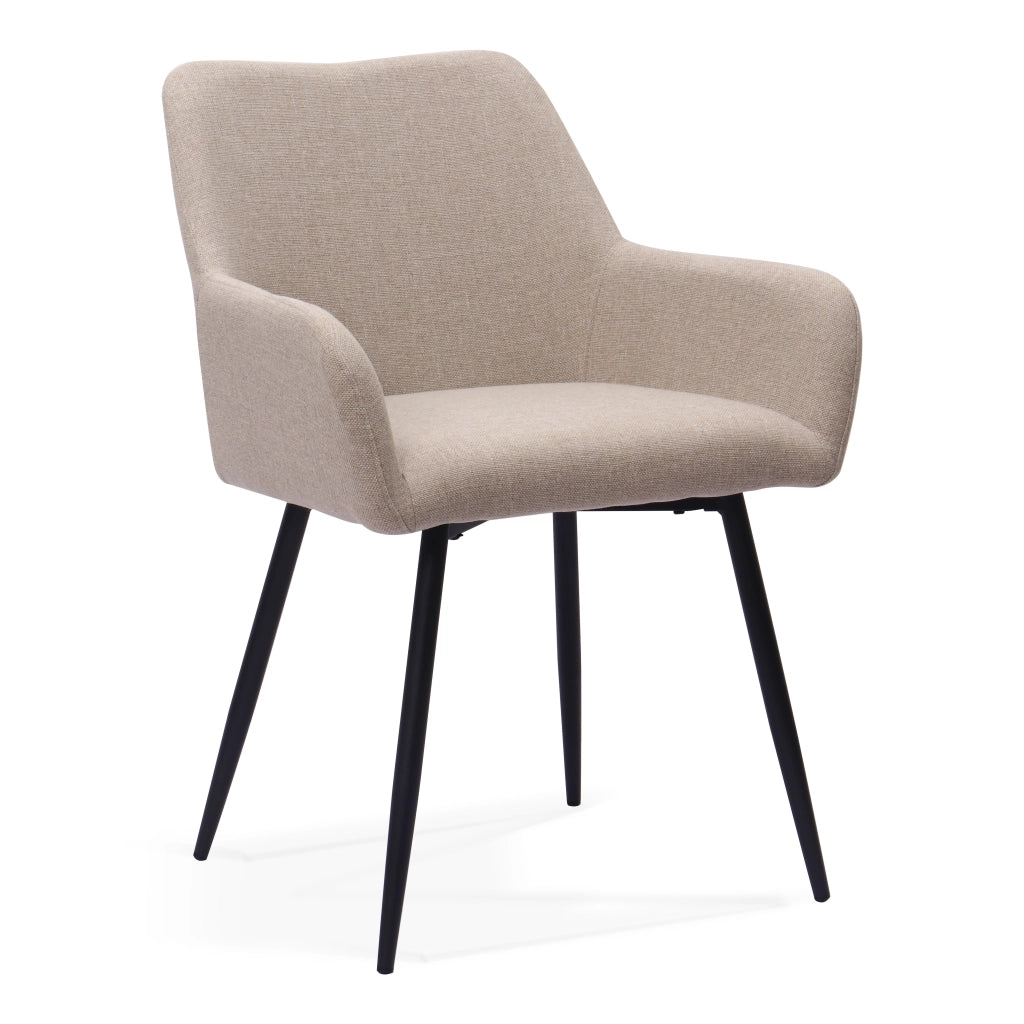 Sedie da Pranzo con Braccioli e Gambe in Metallo ¨C MINIMAL ¨C Set 2 Pezzi, Seduta Larga