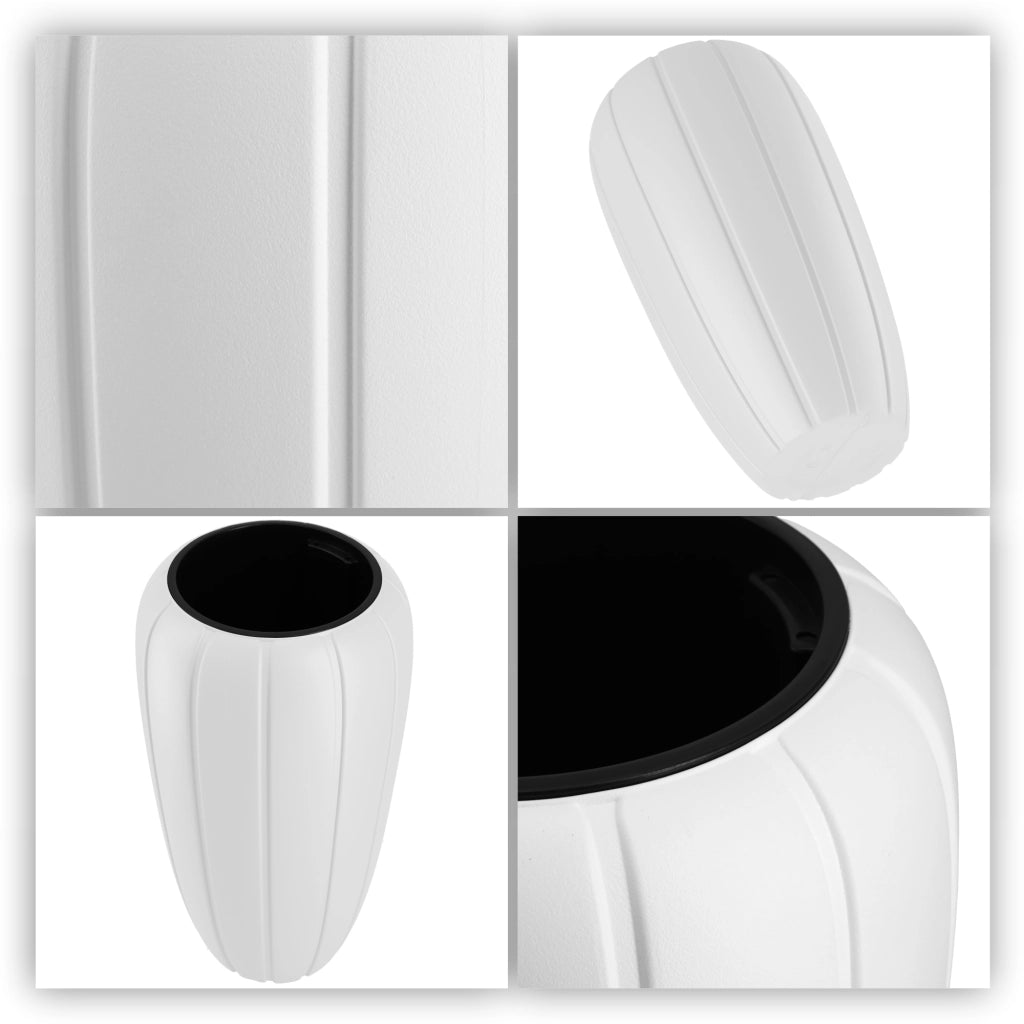 Vaso da giardino alto KADAX con inserto, bianco, 75 cm, in plastica 3D