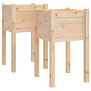 2 pz Fioriere | Cassetta per fiori | Vaso da Giardino 40x40x70 cm in Legno Massello di Pino