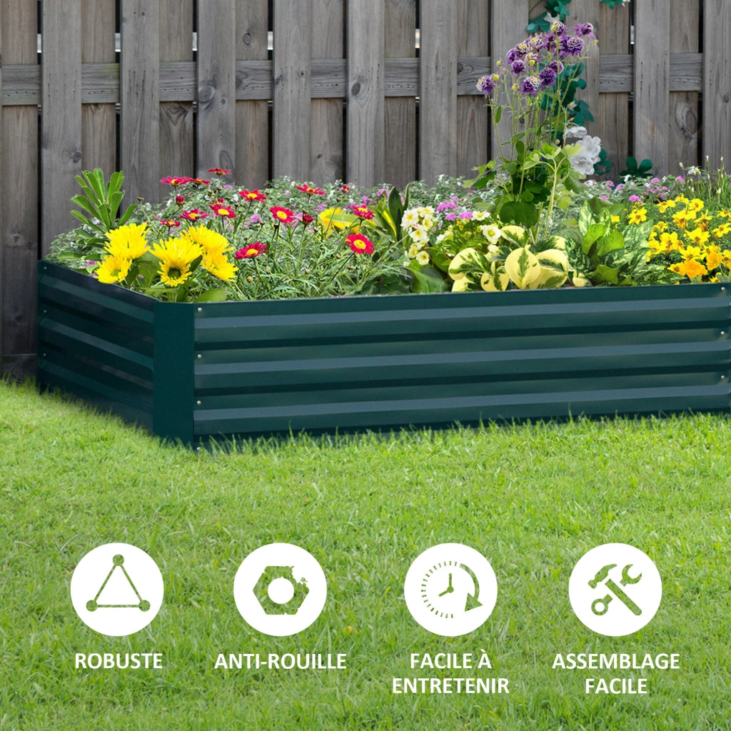 Vaso da giardino rettangolare ¨C zephmum ¨C verde scuro 241x90x30 cm