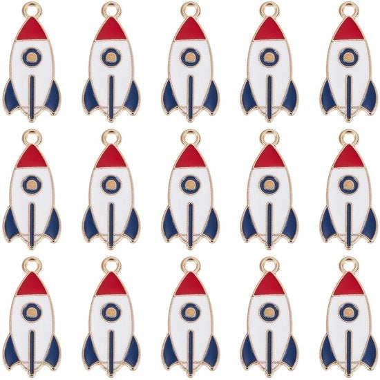 50 pezzi di Charms a forma di razzo per creare gioielli e progetti DIY