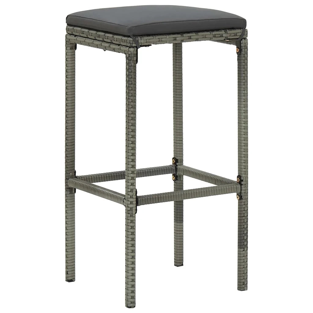 Set da bar da giardino in 3 pezzi con cuscini in polyrattan grigio 02_0013365
