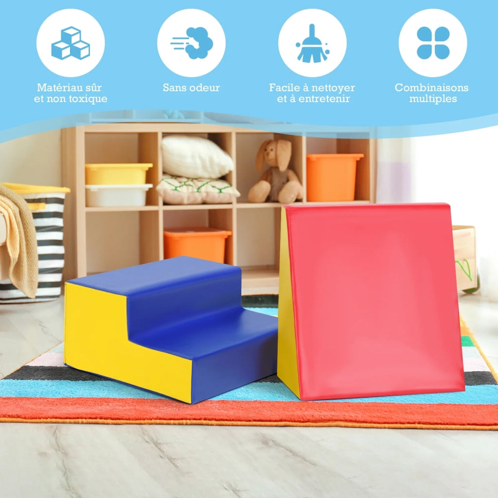 Set di 2 blocchi didattici in schiuma per bambini 50 x 50 x 26 cm moderno PU antiscivolo multicolore 20_0009863