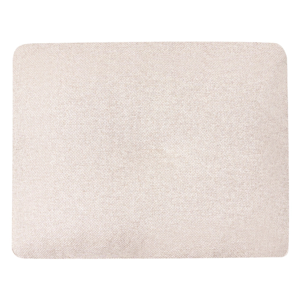 Divano 4 Posti Beige Chiaro con Rivestimento Idrorepellente Effetto Lino Gambe in Ferro Nero Stile Moderno con Cuscini