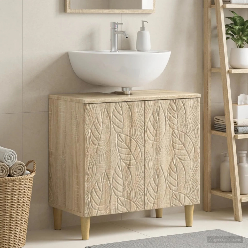 Armadio per Lavabo da Bagno DELFT Rovere Sonoma 897007