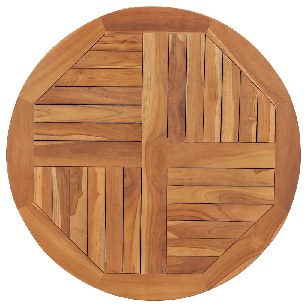 Piano Tavolo | Superficie Tavolo | Piano Scrivania in Legno Massello di Teak Rotondo 2,5 cm 80 cm