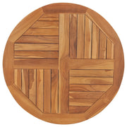Piano Tavolo | Superficie Tavolo | Piano Scrivania in Legno Massello di Teak Rotondo 2,5 cm 80 cm