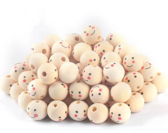 Confezione di 100 pezzi di perline in legno da 10 mm - Perline in legno - Perline per hobby - Perline per gioielli - Perline per creare gioielli - Perline robuste e resistenti