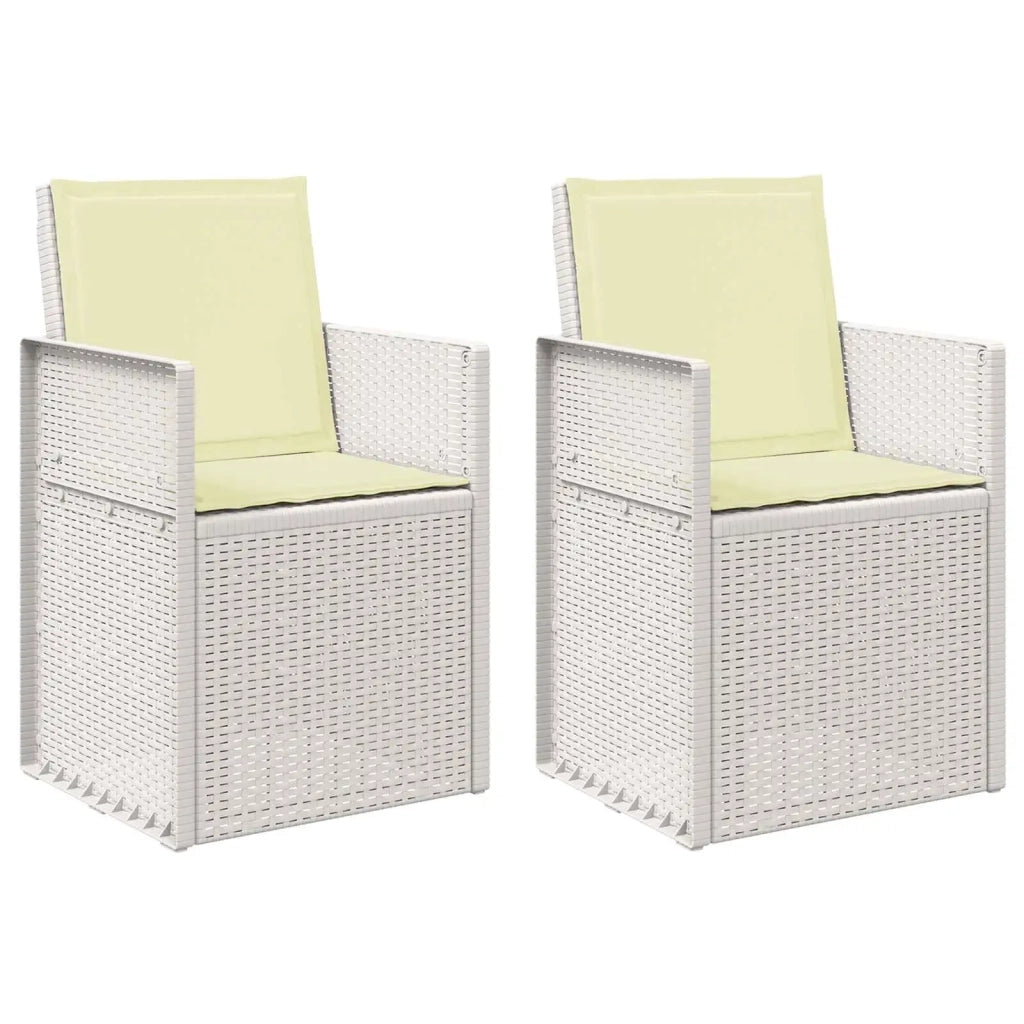 Sedie da pranzo da giardino 2 pcs Bianco e Crema PP