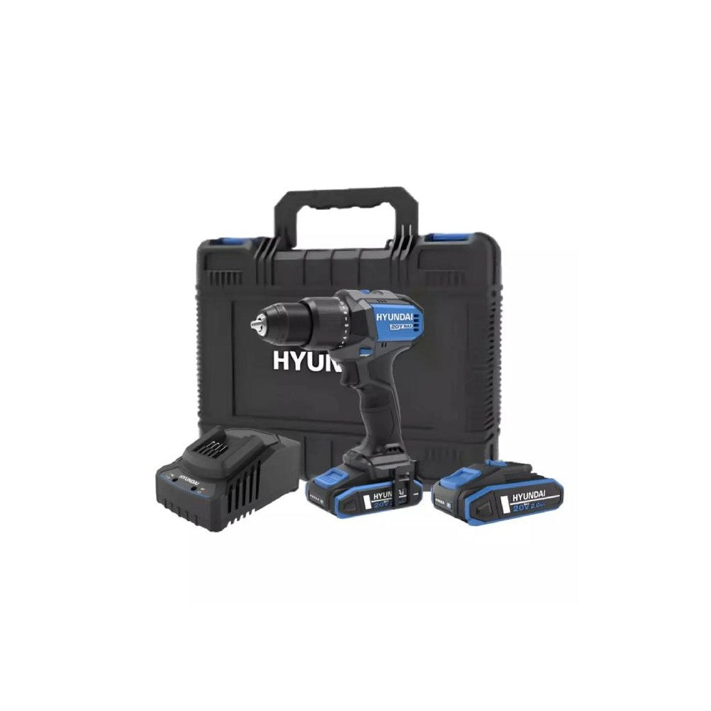 TRAPANO A PERCUSSIONE 60Nm + 2 BATTERIE 20V 2Ah + CARICATORE HD20X-60T2T HYUNDAI