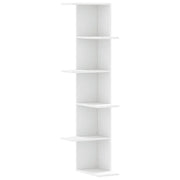 Scaffale Angolare Muro | Mensola a parete Bianco 36,5x36,5x140cm Legno Multistrato