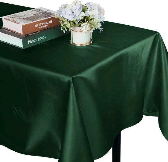 Tavolo quadrato con tovaglia in seta - 2 pezzi - 145 cm x 220 cm Tavolo quadrato con tovaglia in poliestere - Soffice e senza pieghe - Tessuto liscio - Lavabile - Adatto per matrimoni, ricevimenti e feste