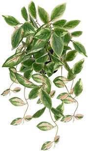 Decorazione di arte finta pendente con pianta artificiale e vaso, pianta artificiale per esterno, decorazione per camera da letto, ufficio, finestra, decorazione interna, 50cm, verde-rosa