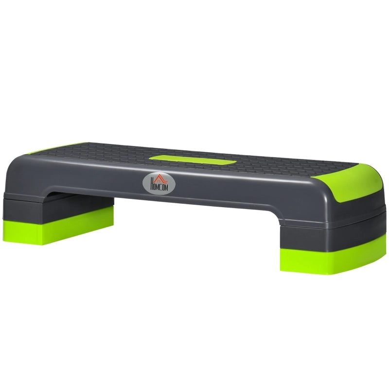 Stepper per Aerobica, Altezza Regolabile su 3 Livelli, Portata 150 kg, 78x28x20 cm, Grigio/Verde