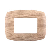 Placca Slim Serie Space 3P Colore Legno Chiaro Compatibile Con Bticino Living Light