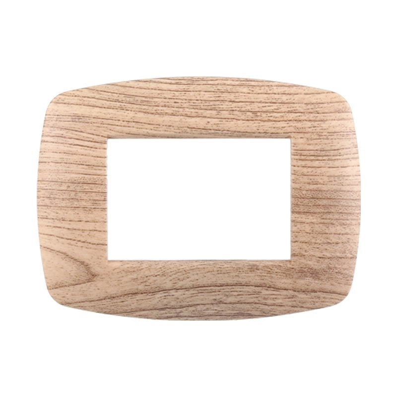 Placca Slim Serie Space 3P Colore Legno Chiaro Compatibile Con Bticino Living Light