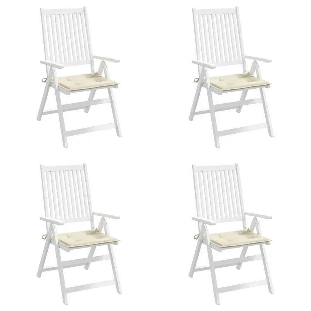 Cuscini per Sedia 4 pz Crema 50x50x3 cm in Tessuto Oxford