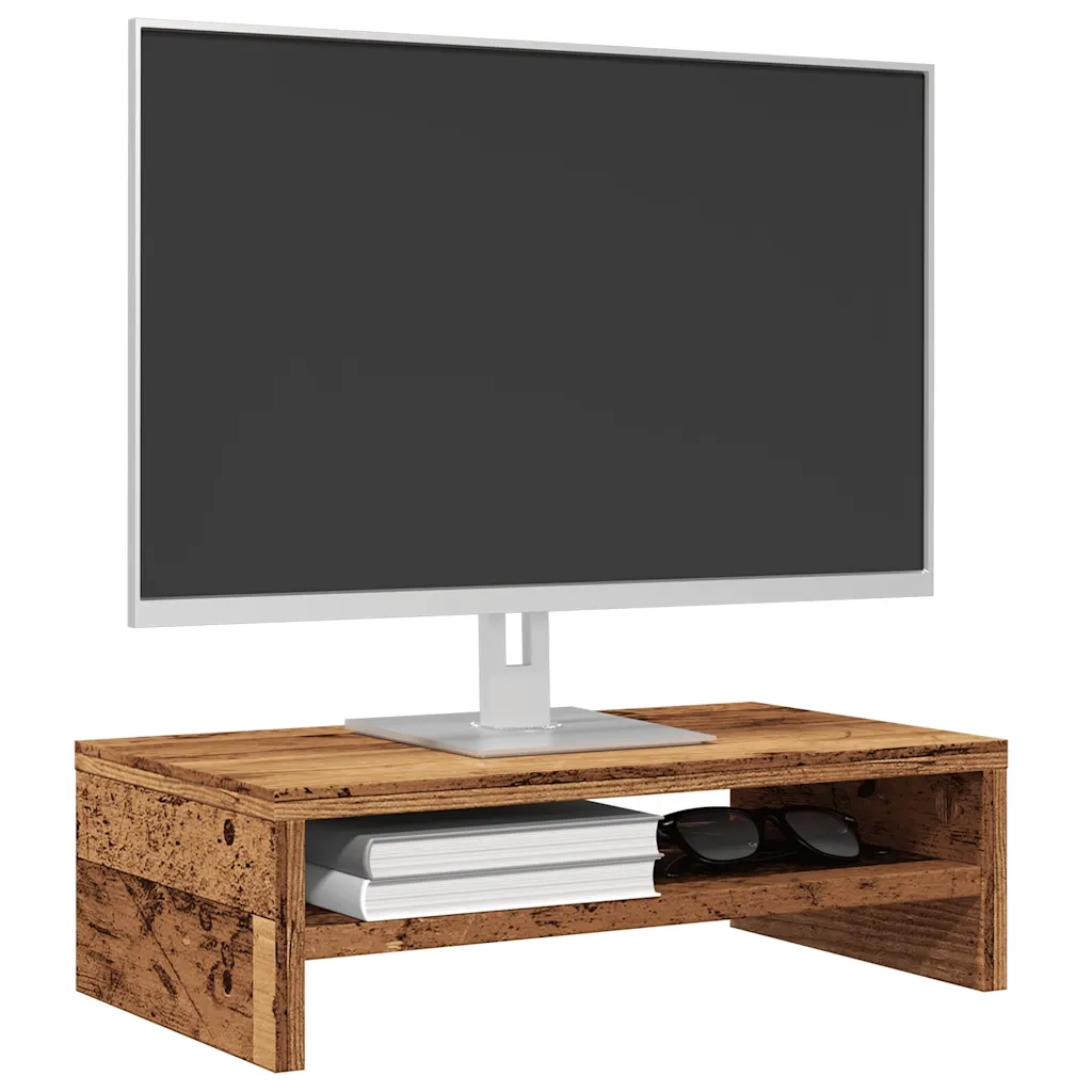 Supporto per Monitor Legno Antico 42x24x13 cm Legno Multistrato