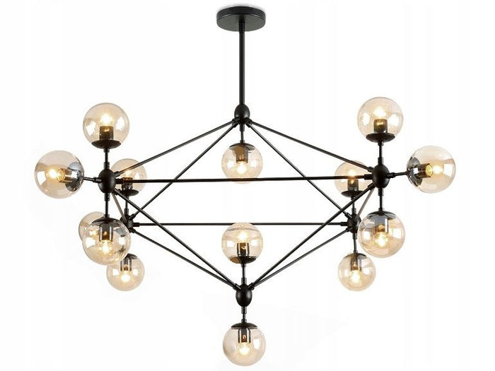 Lampada Da Sofitto Pensile Metallo Industrial Nero XXL XXL APP265-15C