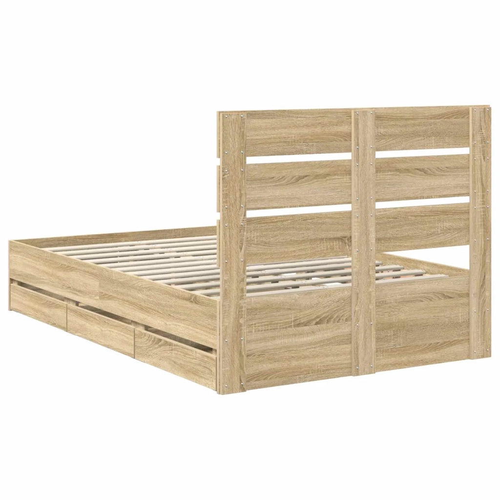 Struttura del letto con cassetto Rovere Sonoma 120 x 190 cm 3411849