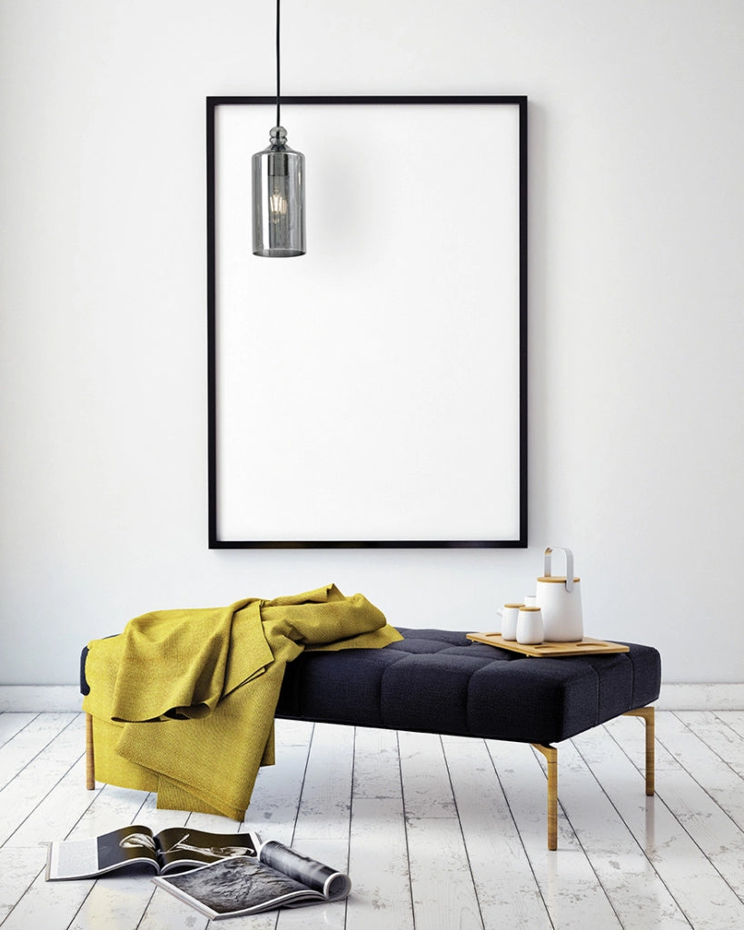EBE SOSPENSIONE1 LUCE  DIFFUSORE IN VETRO GRIGIO FUME' ROSONE ORO ATTACCO E27
