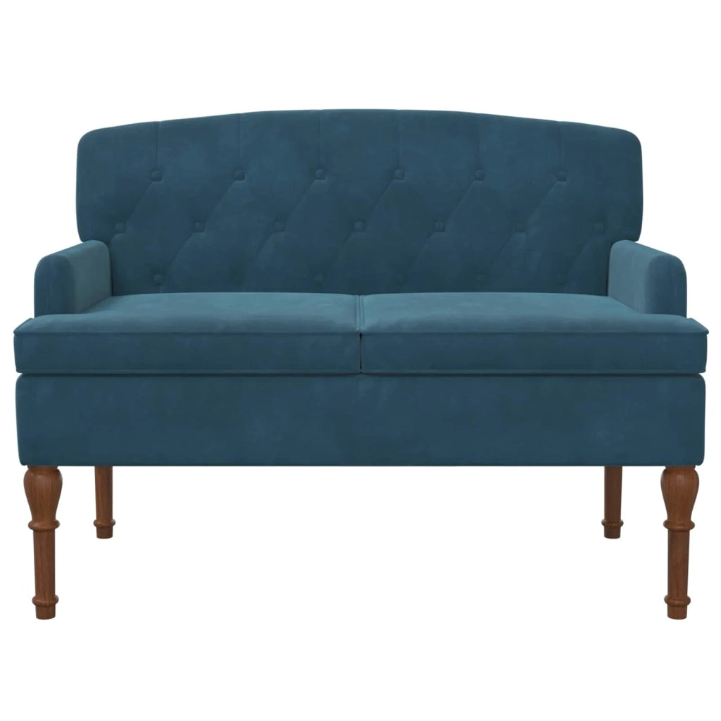 Loveseat con bottoni imbottiti Blu 111 x 65 x 79 cm Velluto 42041852