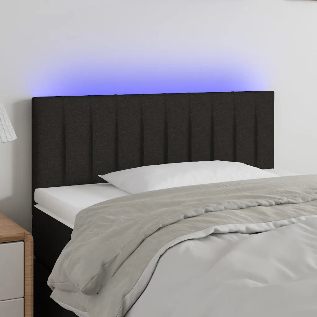 Testiera | Testata a LED Nera 80x5x78/88 cm in Tessuto