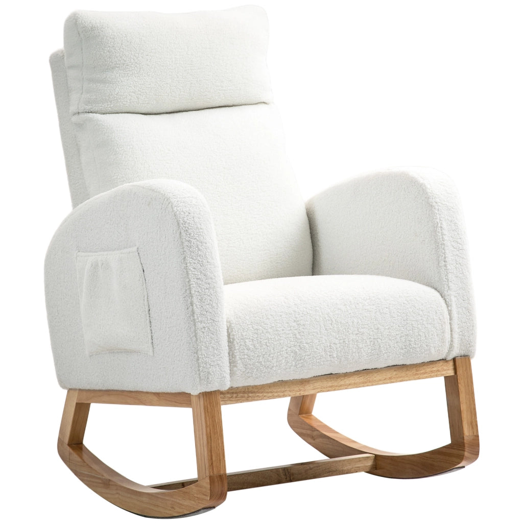 Poltrona Relax Dondolo ¨C Minimal ¨C Tessuto Cremewei? 100x80x100